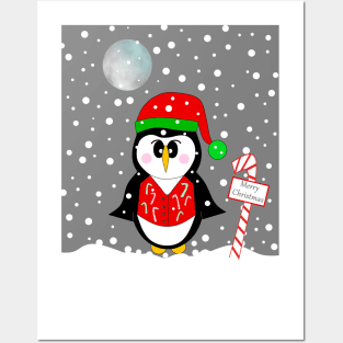 CHRISTMAS Funny Penguin. Posters and Art